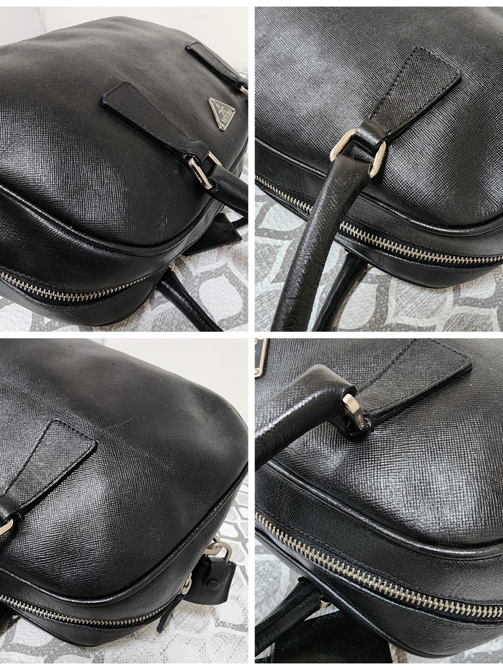 Prada Saffiano Lux Bauletto Shoulder Bag Black - Picture 10 of 12